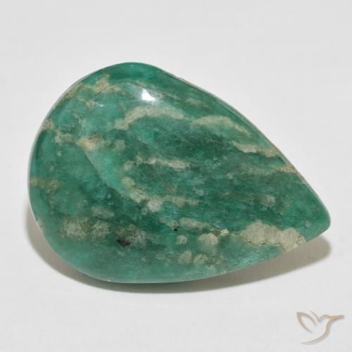 Amazonita Verde pino natural de 29.21 ct, En forma de pera, Opaco