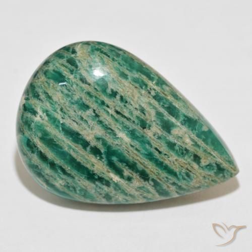 Amazonita Verde pino natural de 60.98 ct, En forma de pera, Opaco