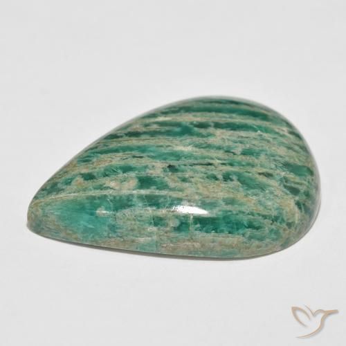 Amazonita Verde pino natural de 60.98 ct, En forma de pera, Opaco