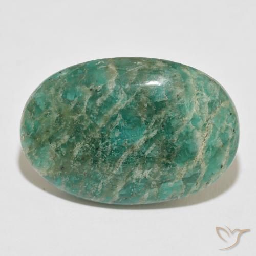35.81ct Natural Verde frío Amazonita, Ovalada, Opaco