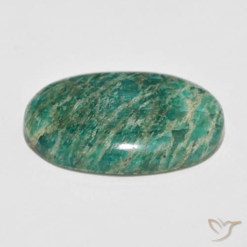Amazonita Verde frío natural de 35.81 ct, Ovalada, Opaco