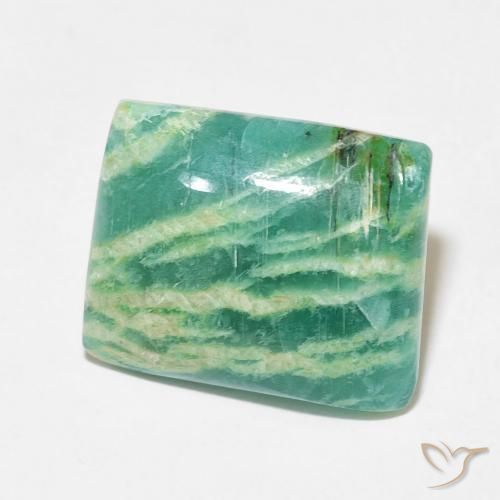 Amazonita Verde medio natural de 12.36 ct, Corte Baguette, Opaco