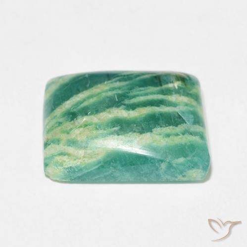 Amazonita Verde medio natural de 12.36 ct, Corte Baguette, Opaco