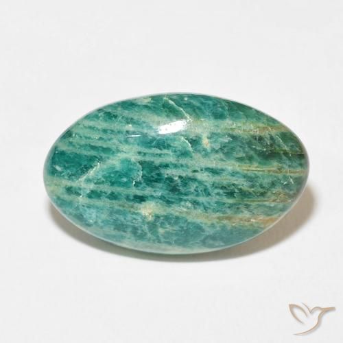 21.30ct Natural Verde frío Amazonita, Ovalada, Opaco