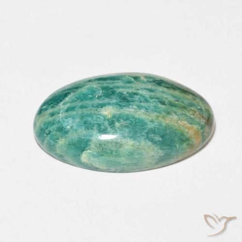 Amazonita Verde frío natural de 21.30 ct, Ovalada, Opaco