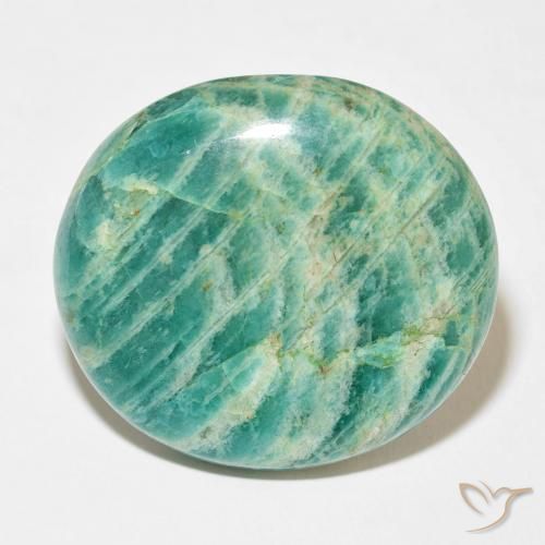 44.87ct Natural Verde pino Amazonita, Ovalada, Opaco