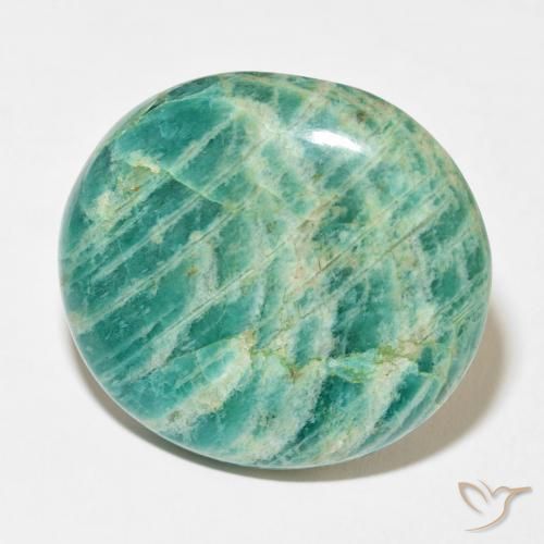 Amazonita Verde pino natural de 44.87 ct, Ovalada, Opaco