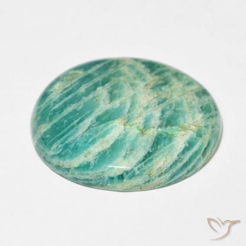 Amazonita Verde pino natural de 44.87 ct, Ovalada, Opaco