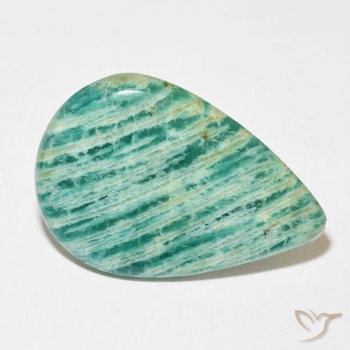 Amazonita Verde frío natural de 32.33 ct, En forma de pera, Opaco