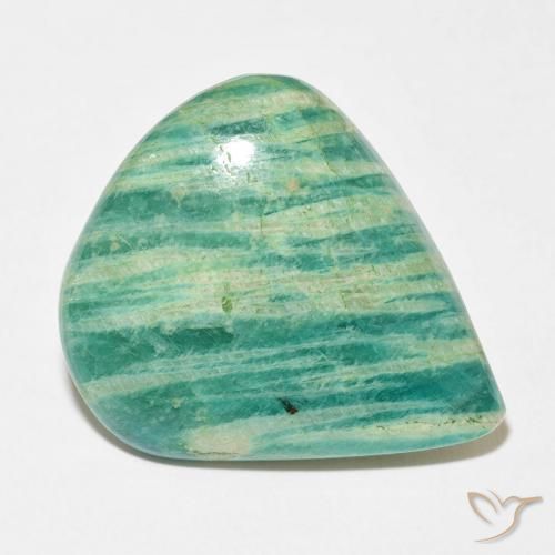 Amazonita Verde medio natural de 33.61 ct, En forma de pera, Opaco