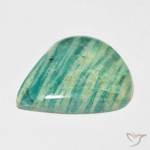 Amazonita Verde medio natural de 33.61 ct, En forma de pera, Opaco