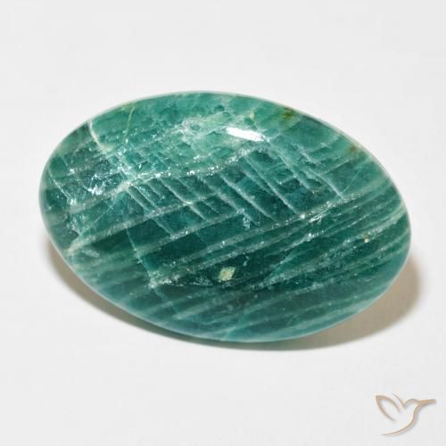 Amazonita Verde pino natural de 59.73 ct, Ovalada, Opaco