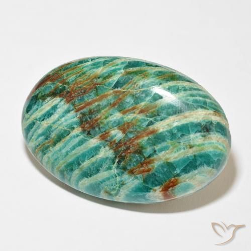 Amazonita Verde frío natural de 100.79 ct, Ovalada, Opaco