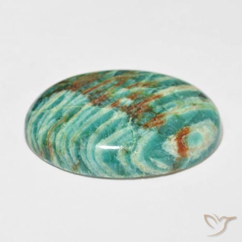 Amazonita Verde frío natural de 100.79 ct, Ovalada, Opaco