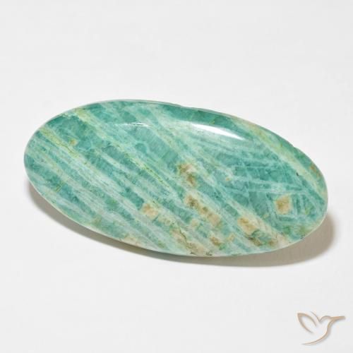 Amazonita Verde pino natural de 61.60 ct, Ovalada, Opaco
