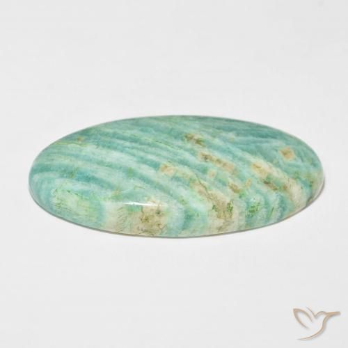 Amazonita Verde pino natural de 61.60 ct, Ovalada, Opaco