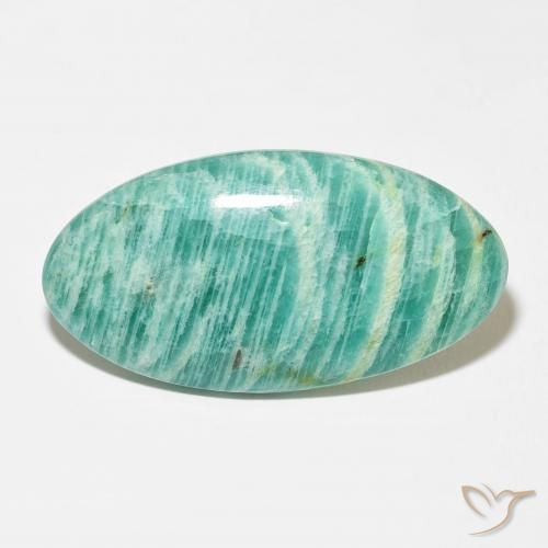 37.25ct Natural Medium Dark-Green Amazonita, Ovalada, Opaco