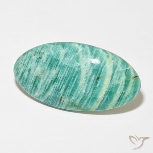 Amazonita Medium Dark-Green natural de 37.25 ct, Ovalada, Opaco