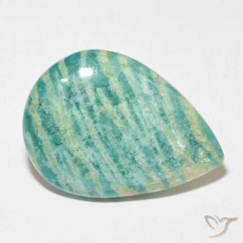 Amazonita Verde medio natural de 42.08 ct, En forma de pera, Opaco