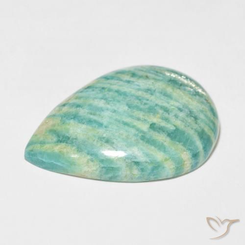 Amazonita Verde medio natural de 42.08 ct, En forma de pera, Opaco