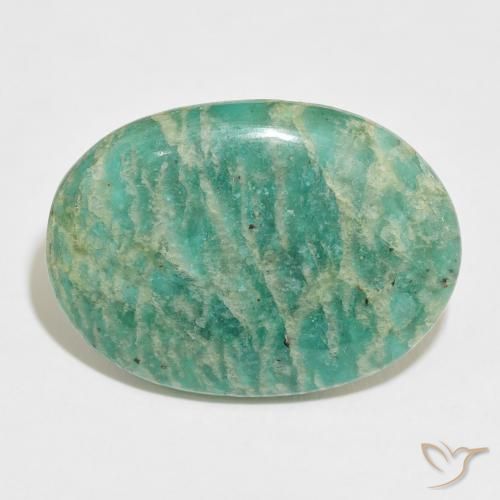 28.23ct Natural Verde multicolor Amazonita, Ovalada, Opaco