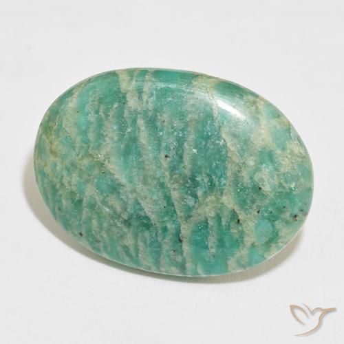 Amazonita Verde multicolor natural de 28.23 ct, Ovalada, Opaco