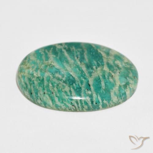 Amazonita Verde multicolor natural de 28.23 ct, Ovalada, Opaco