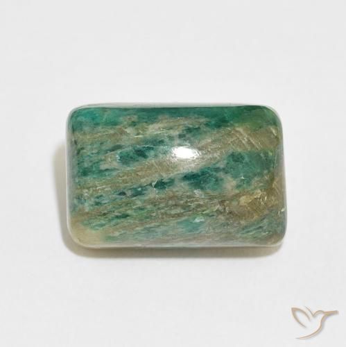 12.42ct Natural Verde medio Amazonita, Forma Cojín, Opaco