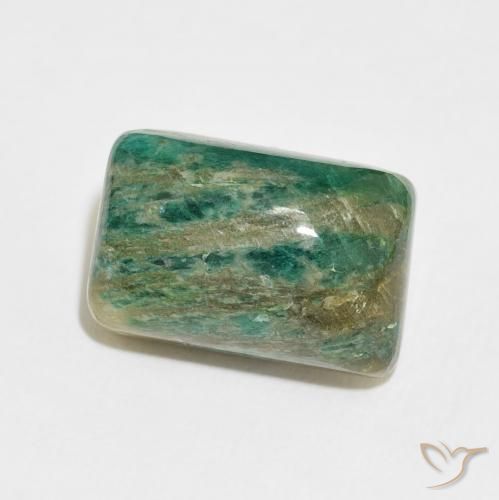 Amazonita Verde medio natural de 12.42 ct, Forma Cojín, Opaco
