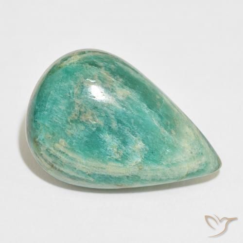 32.76ct Natural Verde medio Amazonita, En forma de pera, Opaco