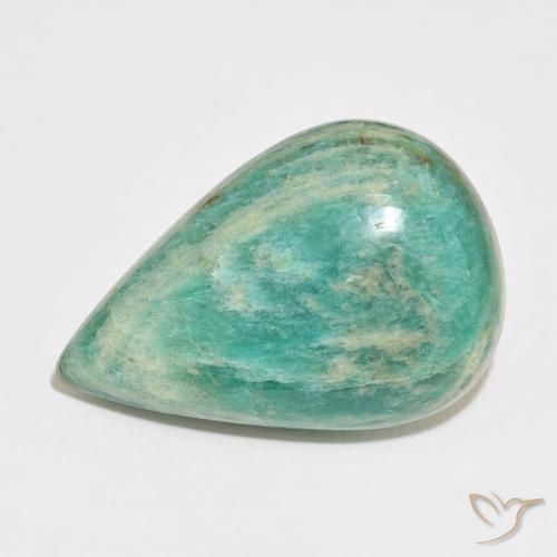Amazonita Verde medio natural de 32.76 ct, En forma de pera, Opaco