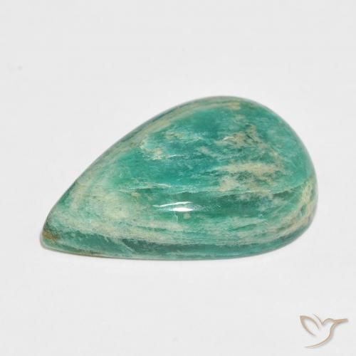 Amazonita Verde medio natural de 32.76 ct, En forma de pera, Opaco