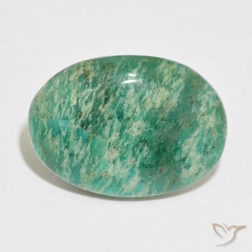 28.25ct Natural Verde medio Amazonita, Ovalada, Opaco