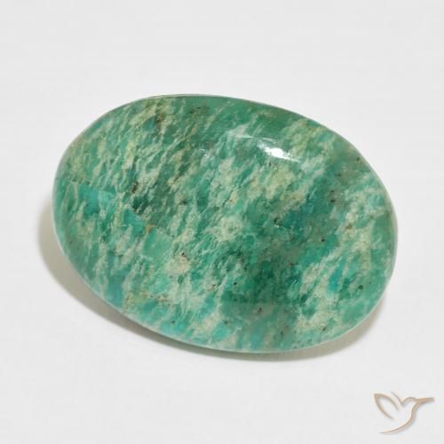 Amazonita Verde medio natural de 28.25 ct, Ovalada, Opaco