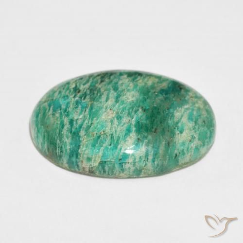 Amazonita Verde medio natural de 28.25 ct, Ovalada, Opaco