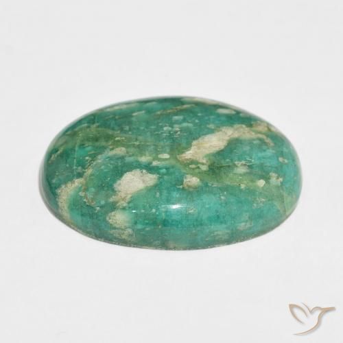 Amazonita Verde oscuro natural de 35.84 ct, Ovalada, Opaco