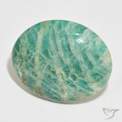 Amazonita Verde multicolor natural de 41.53 ct, Ovalada, Opaco