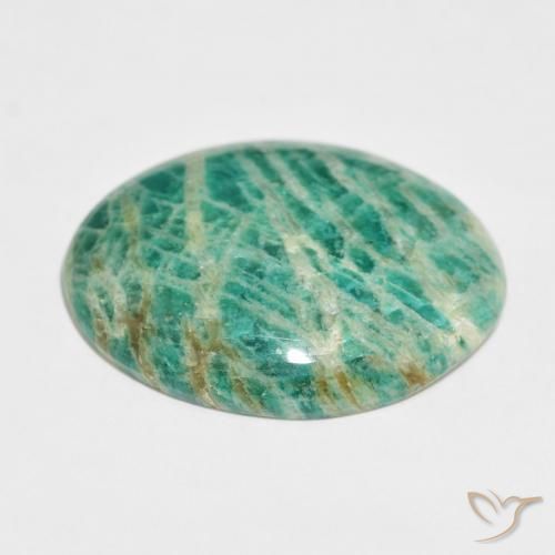 Amazonita Verde multicolor natural de 41.53 ct, Ovalada, Opaco