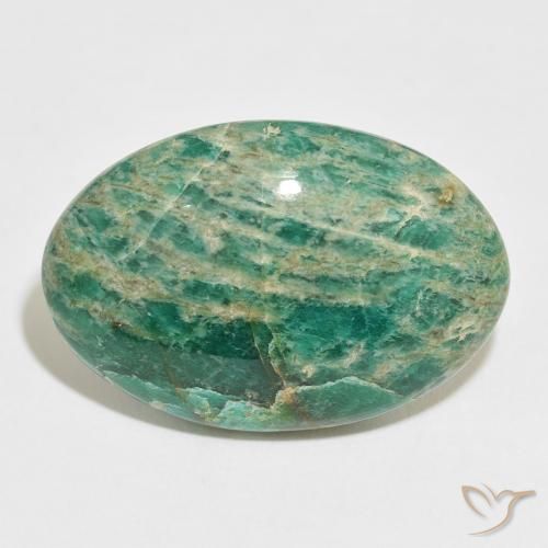 46.30ct Natural Verde multicolor Amazonita, Ovalada, Opaco