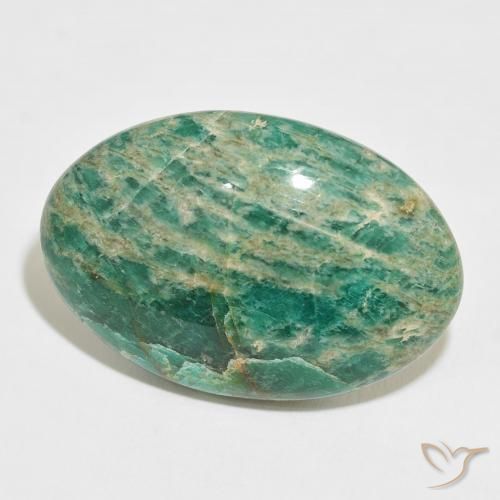 Amazonita Verde multicolor natural de 46.30 ct, Ovalada, Opaco