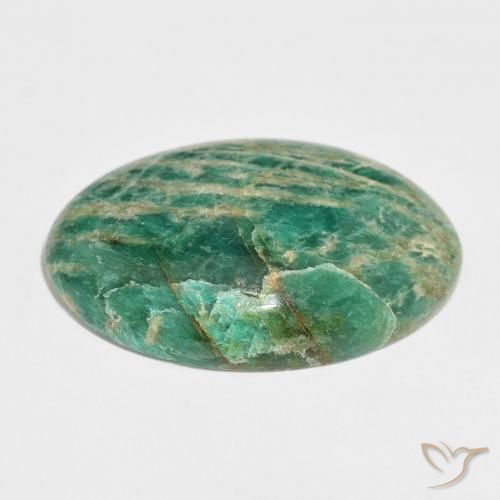 Amazonita Verde multicolor natural de 46.30 ct, Ovalada, Opaco