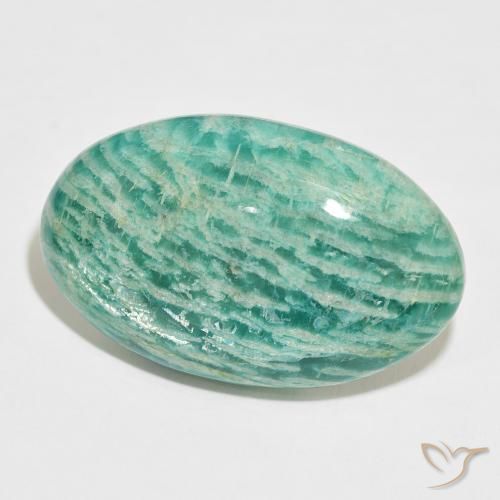 Amazonita Verde medio natural de 72.97 ct, Ovalada, Opaco