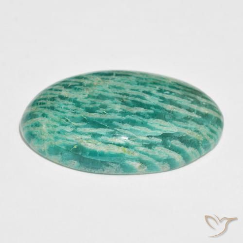 Amazonita Verde medio natural de 72.97 ct, Ovalada, Opaco