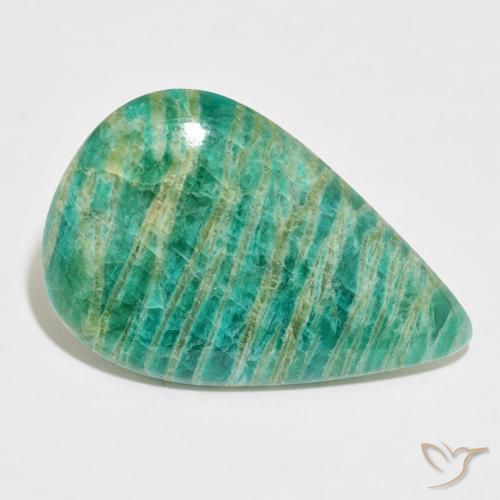 Amazonita Verde oscuro natural de 37.44 ct, En forma de pera, Opaco