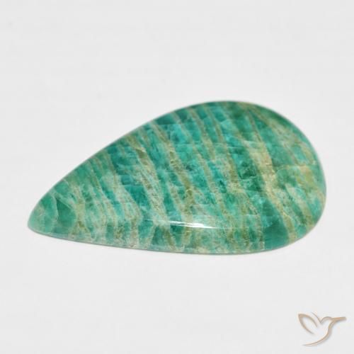 Amazonita Verde oscuro natural de 37.44 ct, En forma de pera, Opaco