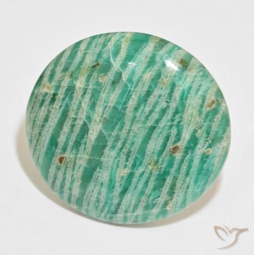 Amazonita Verde multicolor natural de 81.57 ct, Ovalada, Opaco
