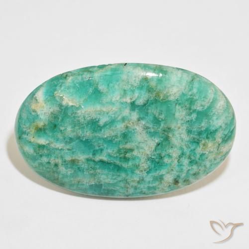 61.95ct Natural Verde multicolor Amazonita, Ovalada, Opaco