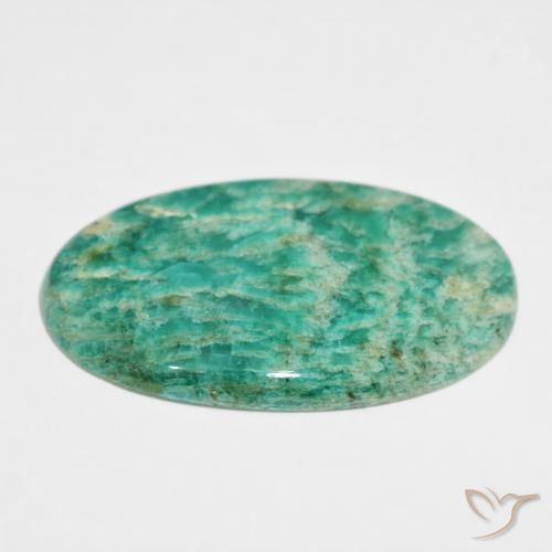 Amazonita Verde multicolor natural de 61.95 ct, Ovalada, Opaco