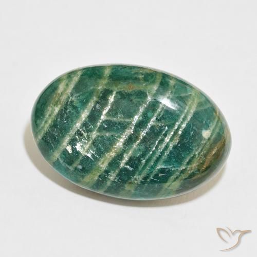 Amazonita Verde oscuro natural de 57.90 ct, Ovalada, Opaco