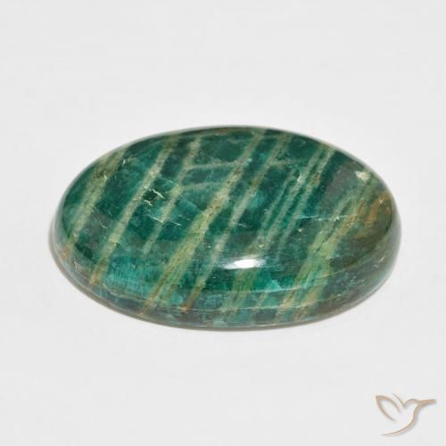 Amazonita Verde oscuro natural de 57.90 ct, Ovalada, Opaco